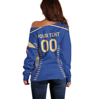 Custom Football 2026 Italia Off Shoulder Sweater Forza Azzurri