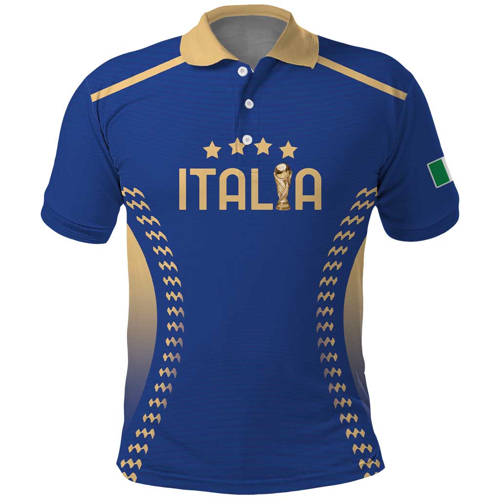 Custom Football 2026 Italia Polo Shirt Forza Azzurri