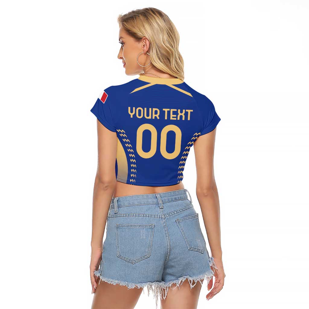 Custom Football 2026 Italia Raglan Cropped T Shirt Forza Azzurri