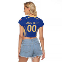 Custom Football 2026 Italia Raglan Cropped T Shirt Forza Azzurri