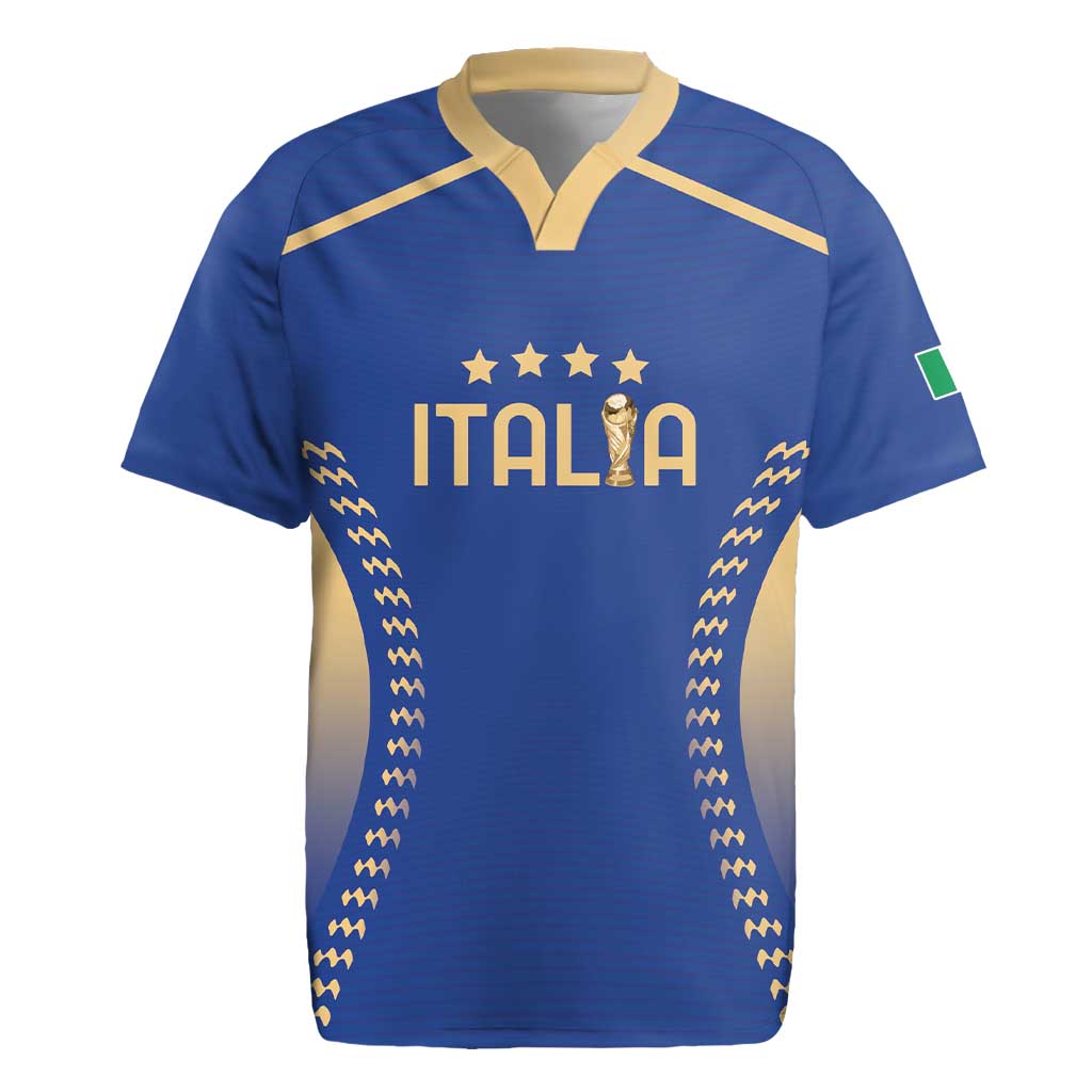 Custom Football 2026 Italia Rugby Jersey Forza Azzurri