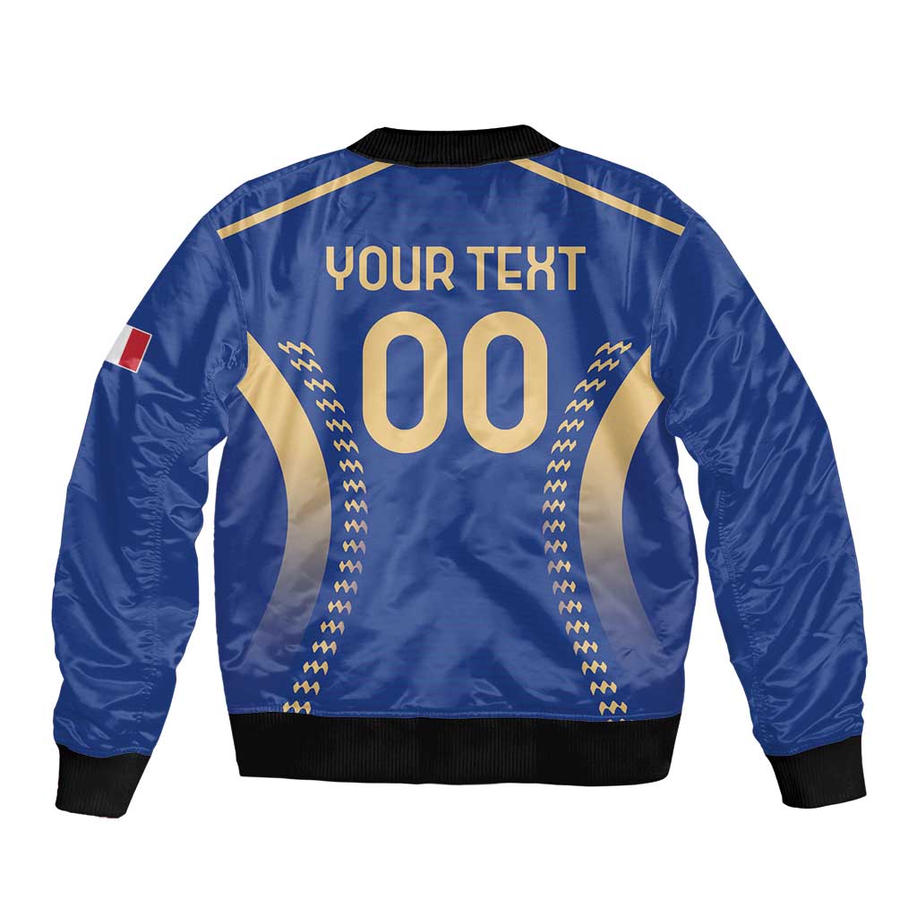 Custom Football 2026 Italia Sleeve Zip Bomber Jacket Forza Azzurri