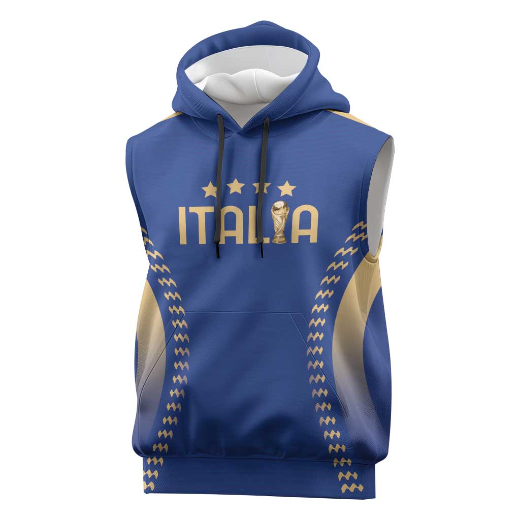 Custom Football 2026 Italia Sleeveless Hoodie Forza Azzurri