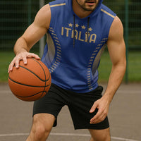 Custom Football 2026 Italia Sleeveless Hoodie Forza Azzurri