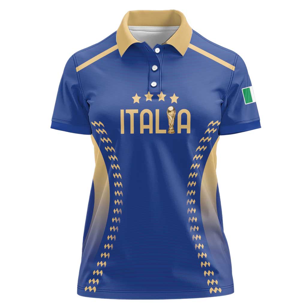 Custom Football 2026 Italia Women Polo Shirt Forza Azzurri