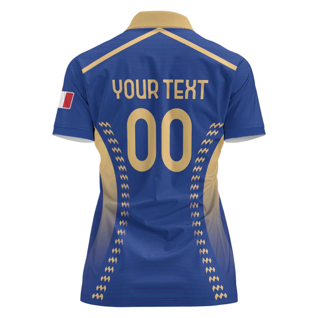 Custom Football 2026 Italia Women Polo Shirt Forza Azzurri