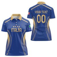 Custom Football 2026 Italia Women Polo Shirt Forza Azzurri