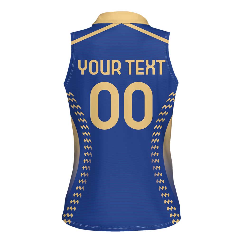Custom Football 2026 Italia Women Sleeveless Polo Shirt Forza Azzurri