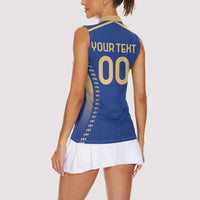 Custom Football 2026 Italia Women Sleeveless Polo Shirt Forza Azzurri