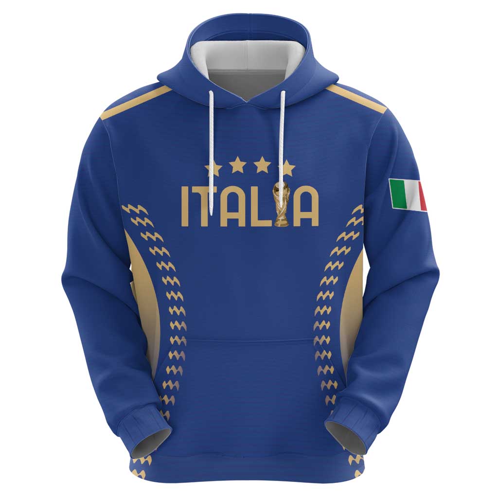 Custom Football 2026 Italia Zip Hoodie Forza Azzurri