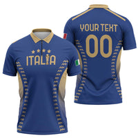 Custom Football 2026 Italia Zipper Polo Shirt Forza Azzurri