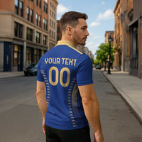 Custom Football 2026 Italia Zipper Polo Shirt Forza Azzurri