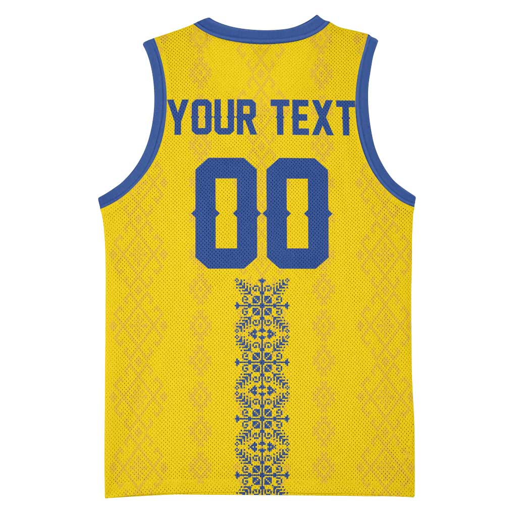 Custom Football 2026 Ukraine Basketball Jersey Slava Ukraini