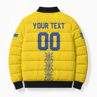 Custom Football 2026 Ukraine Bomber Puffer Jacket Slava Ukraini