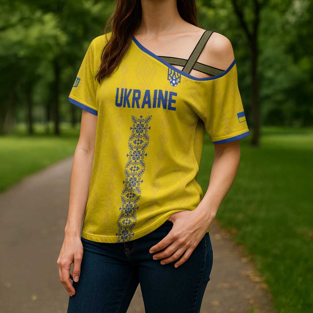 Custom Football 2026 Ukraine Cross Shoulder Shirt Slava Ukraini