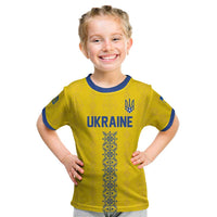 Custom Football 2026 Ukraine Kid T Shirt Slava Ukraini