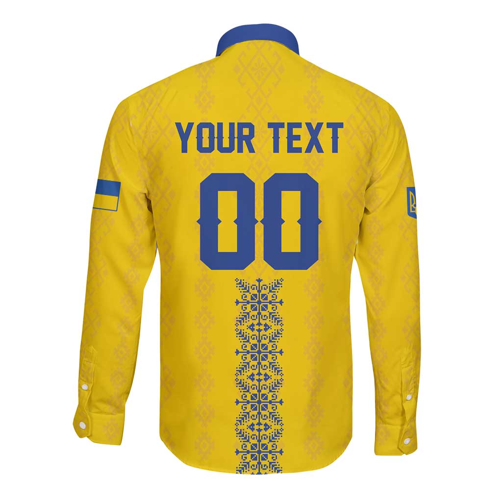 Custom Football 2026 Ukraine Long Sleeve Button Shirt Slava Ukraini