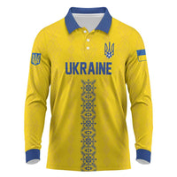 Custom Football 2026 Ukraine Long Sleeve Polo Shirt Slava Ukraini