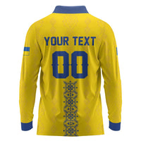 Custom Football 2026 Ukraine Long Sleeve Polo Shirt Slava Ukraini