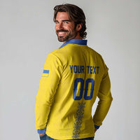Custom Football 2026 Ukraine Long Sleeve Polo Shirt Slava Ukraini