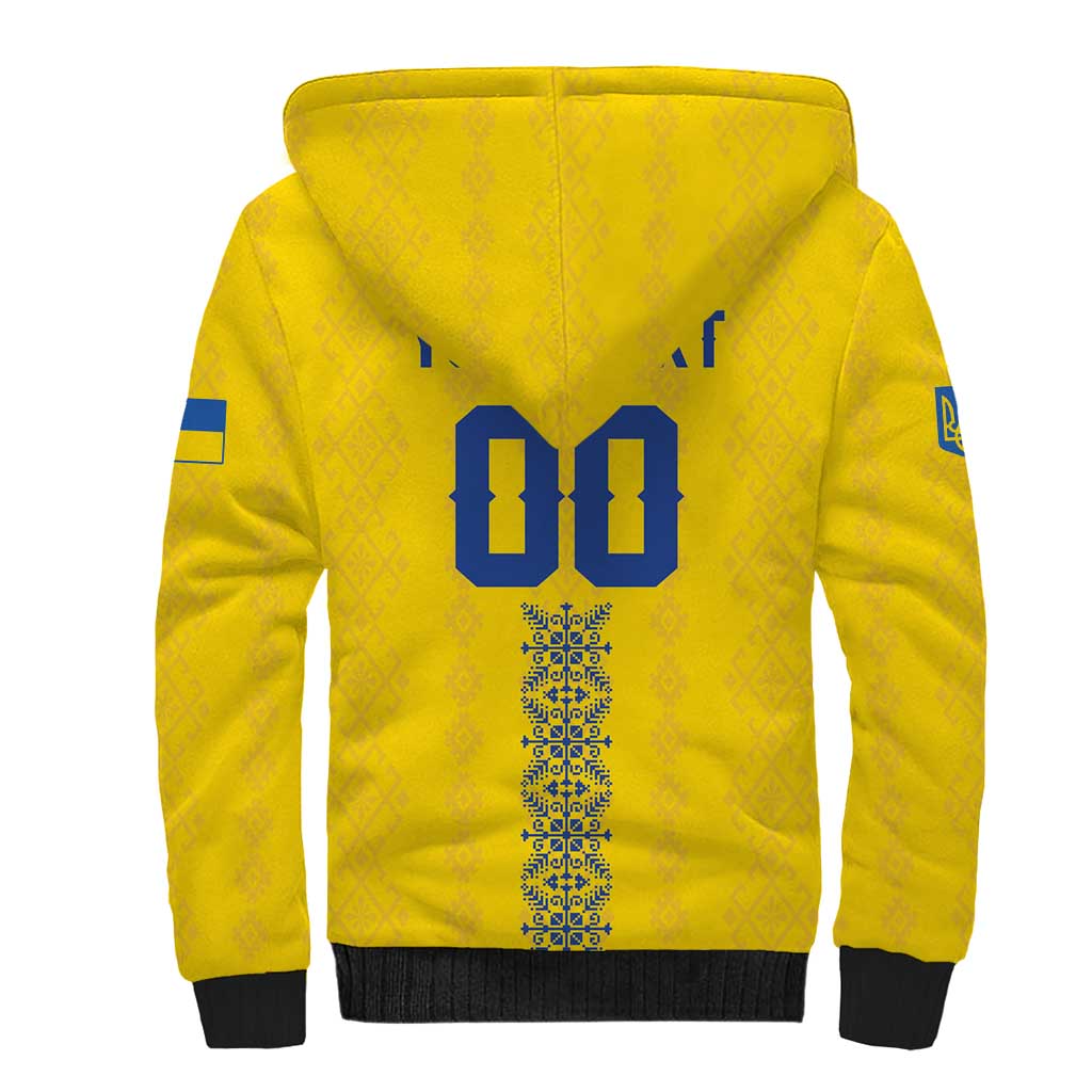 Custom Football 2026 Ukraine Sherpa Hoodie Slava Ukraini