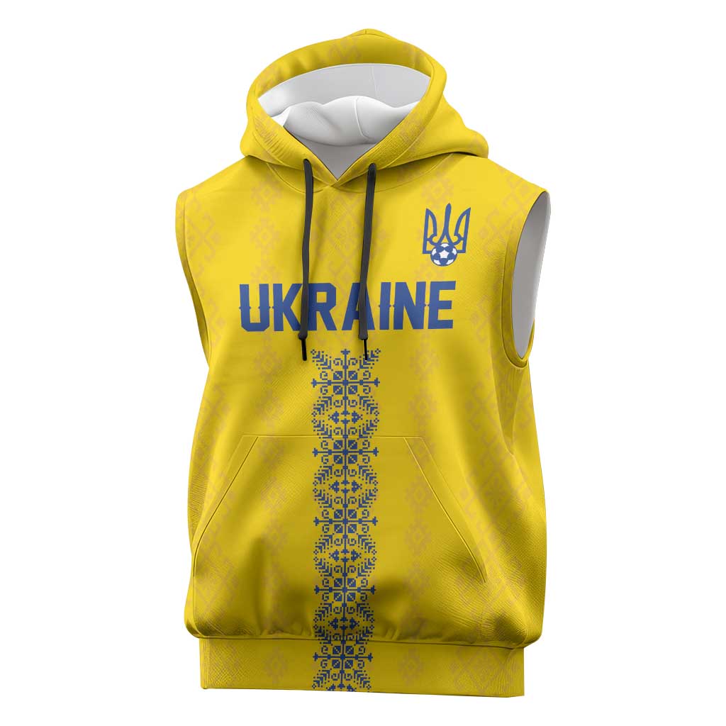 Custom Football 2026 Ukraine Sleeveless Hoodie Slava Ukraini