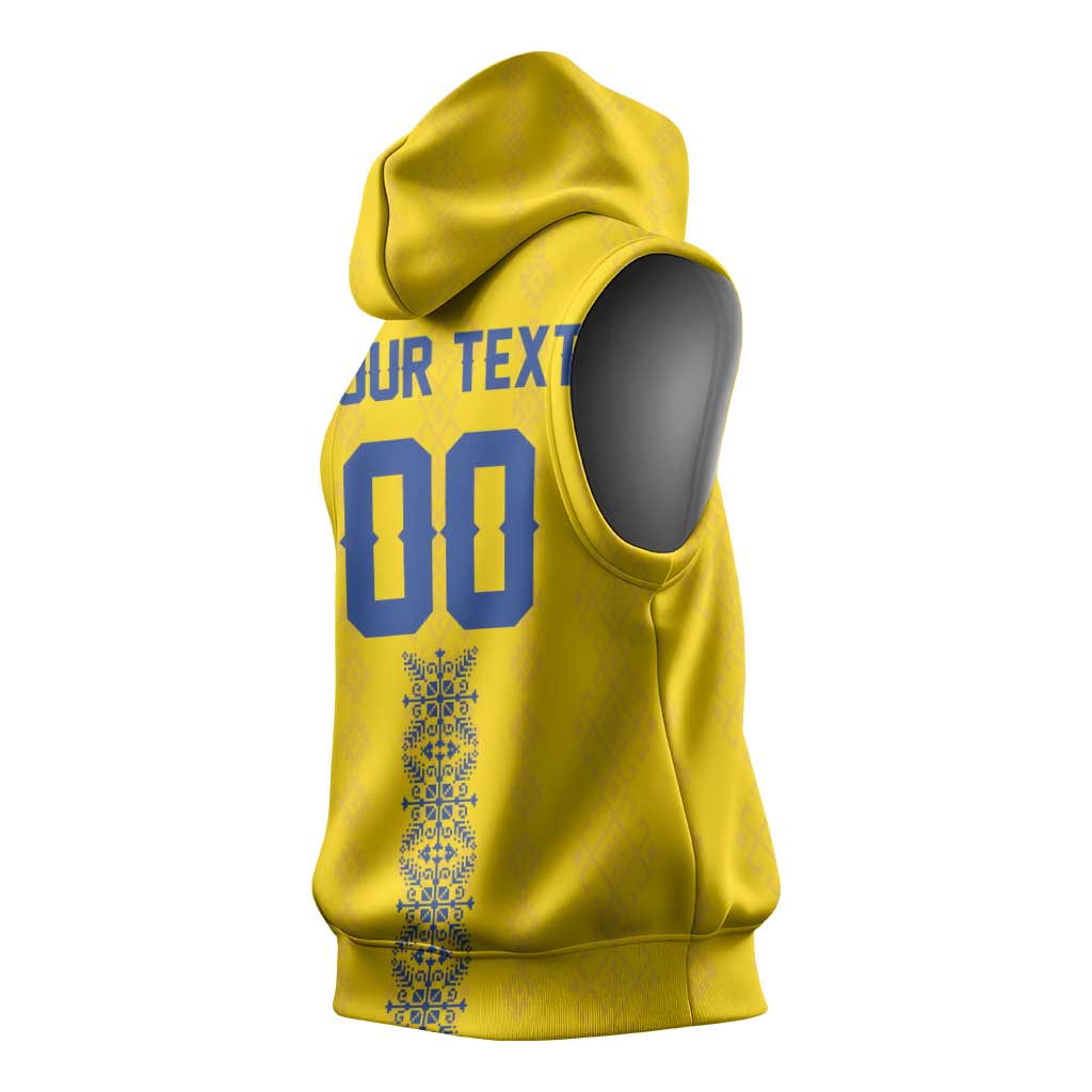 Custom Football 2026 Ukraine Sleeveless Hoodie Slava Ukraini