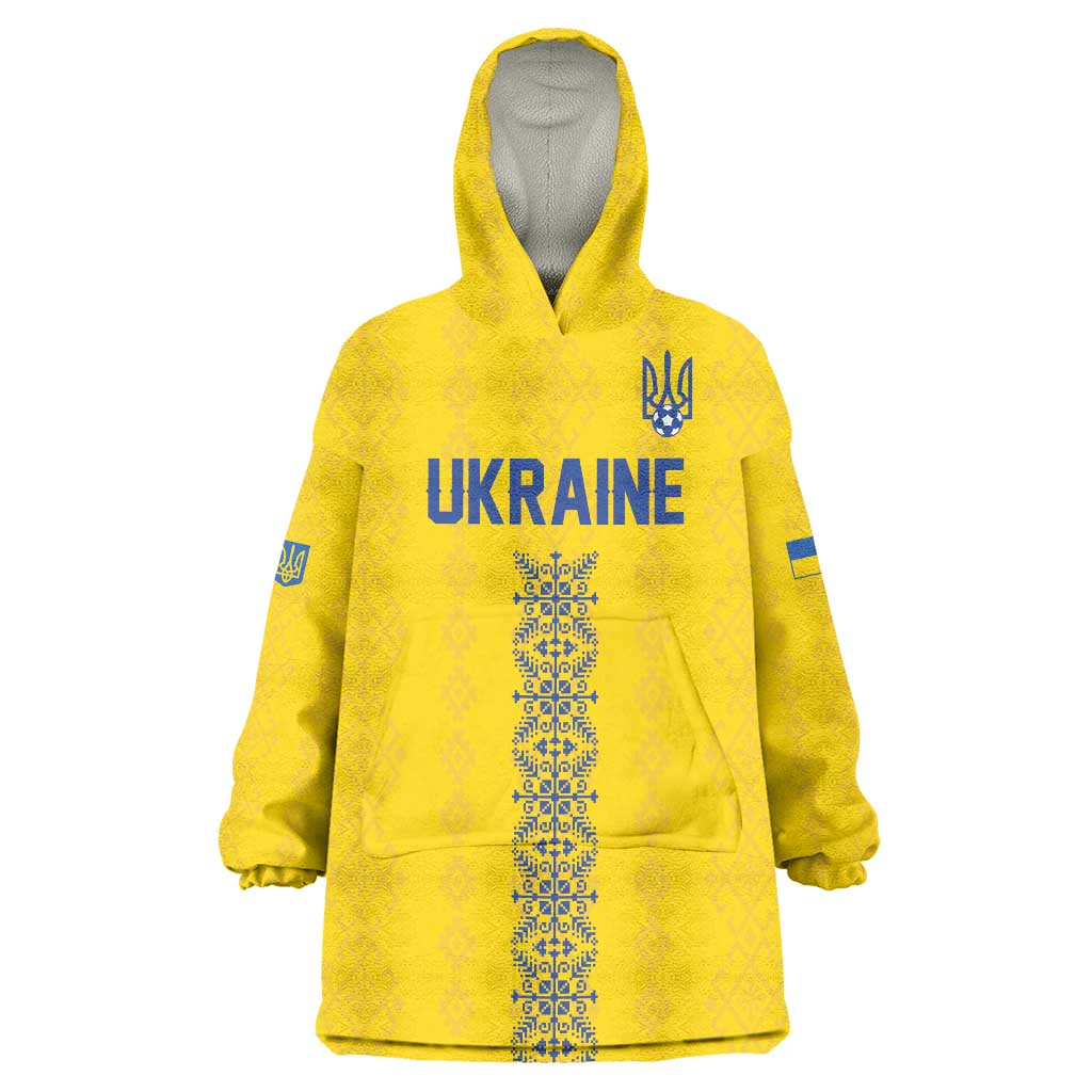 Custom Football 2026 Ukraine Wearable Blanket Hoodie Slava Ukraini