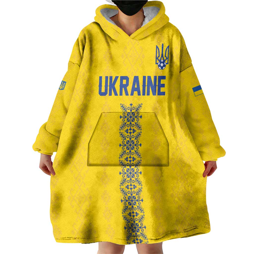 Custom Football 2026 Ukraine Wearable Blanket Hoodie Slava Ukraini