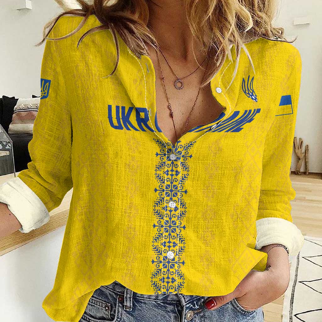 Custom Football 2026 Ukraine Women Casual Shirt Slava Ukraini