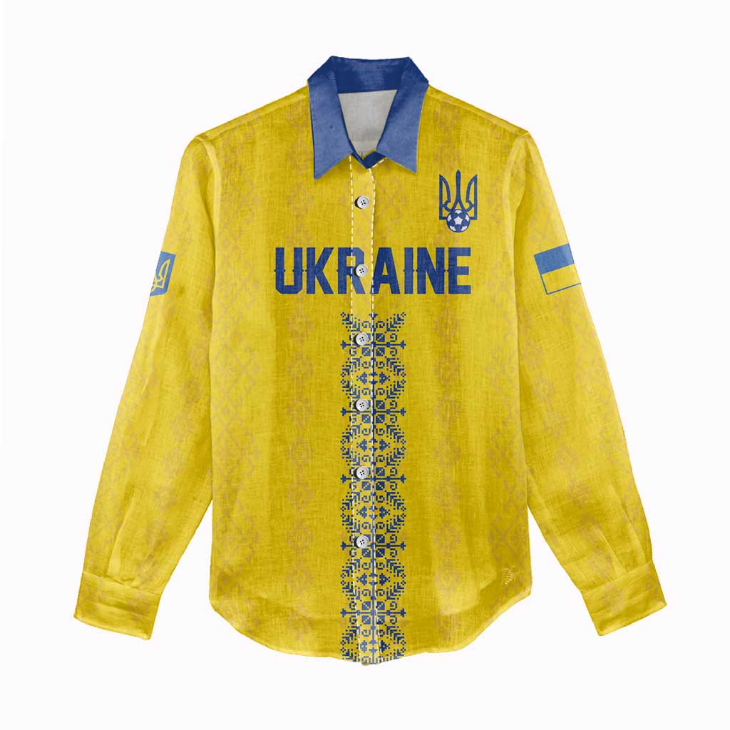Custom Football 2026 Ukraine Women Casual Shirt Slava Ukraini