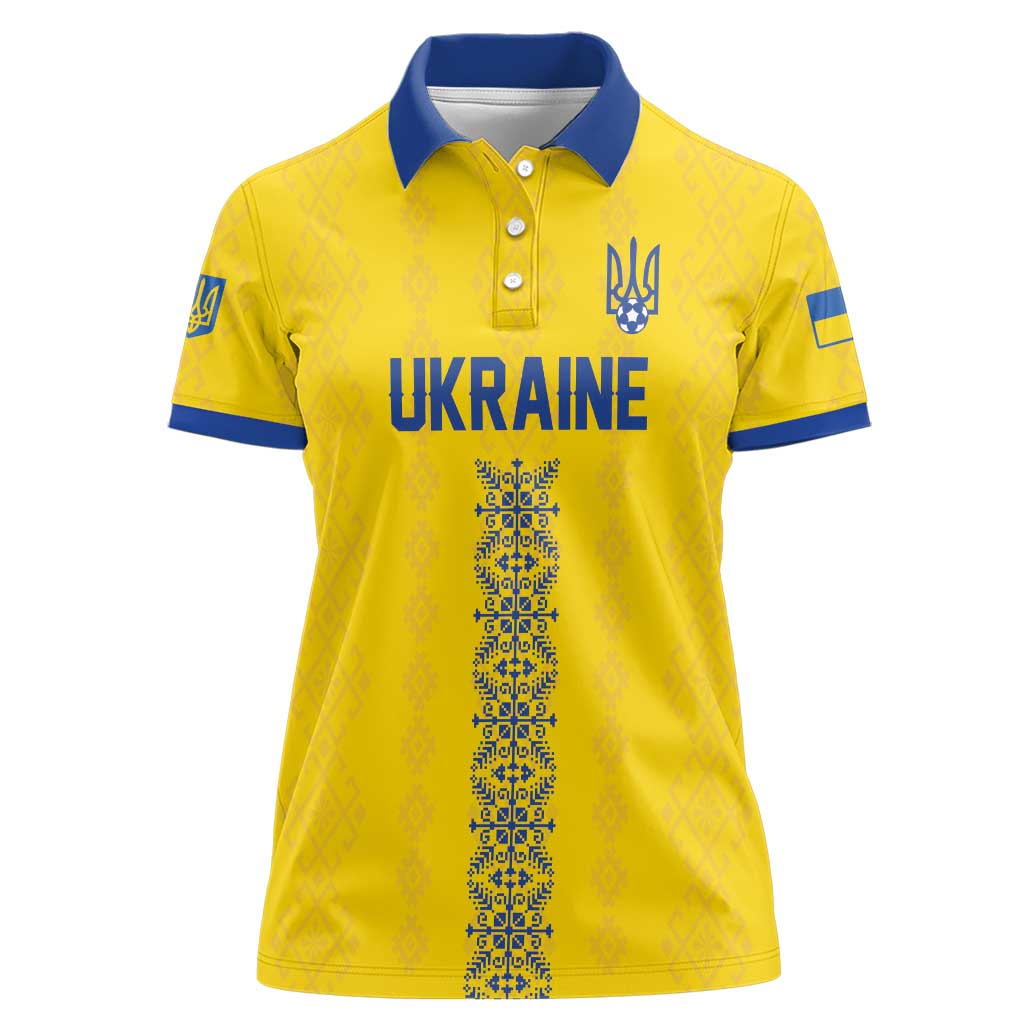 Custom Football 2026 Ukraine Women Polo Shirt Slava Ukraini