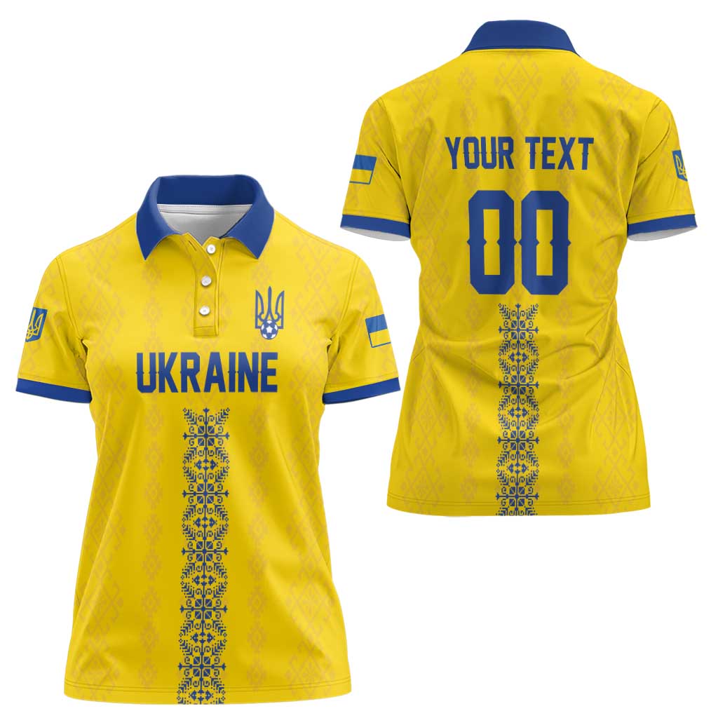 Custom Football 2026 Ukraine Women Polo Shirt Slava Ukraini