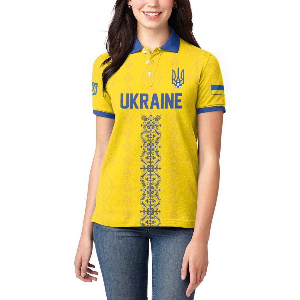 Custom Football 2026 Ukraine Women Polo Shirt Slava Ukraini