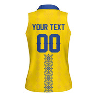 Custom Football 2026 Ukraine Women Sleeveless Polo Shirt Slava Ukraini