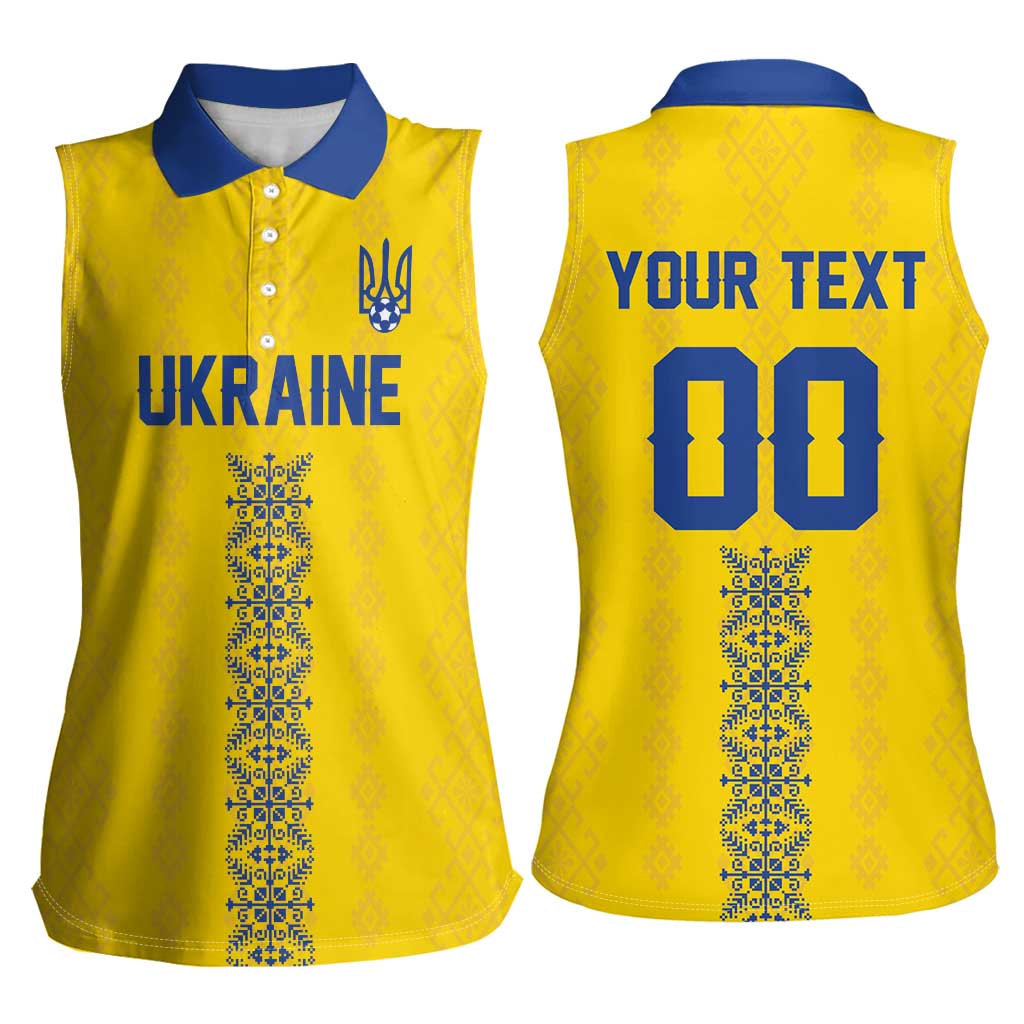 Custom Football 2026 Ukraine Women Sleeveless Polo Shirt Slava Ukraini