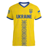 Custom Football 2026 Ukraine Women V-Neck T-Shirt Slava Ukraini