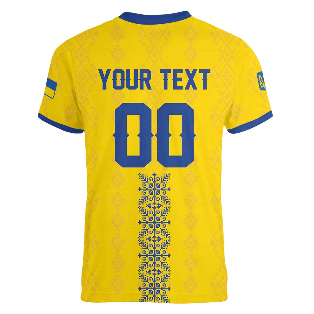 Custom Football 2026 Ukraine Women V-Neck T-Shirt Slava Ukraini