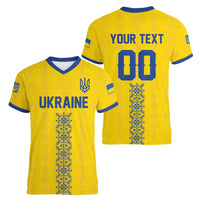 Custom Football 2026 Ukraine Women V-Neck T-Shirt Slava Ukraini