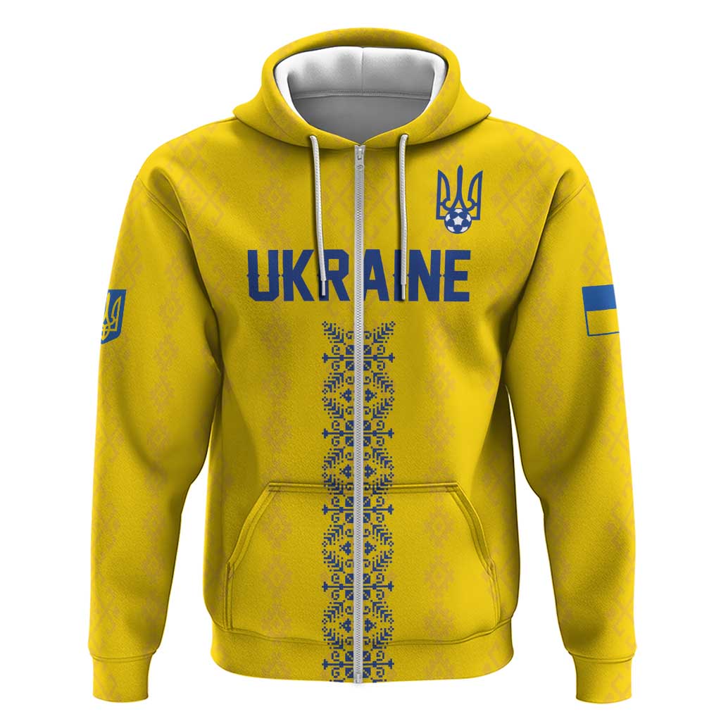 Custom Football 2026 Ukraine Zip Hoodie Slava Ukraini