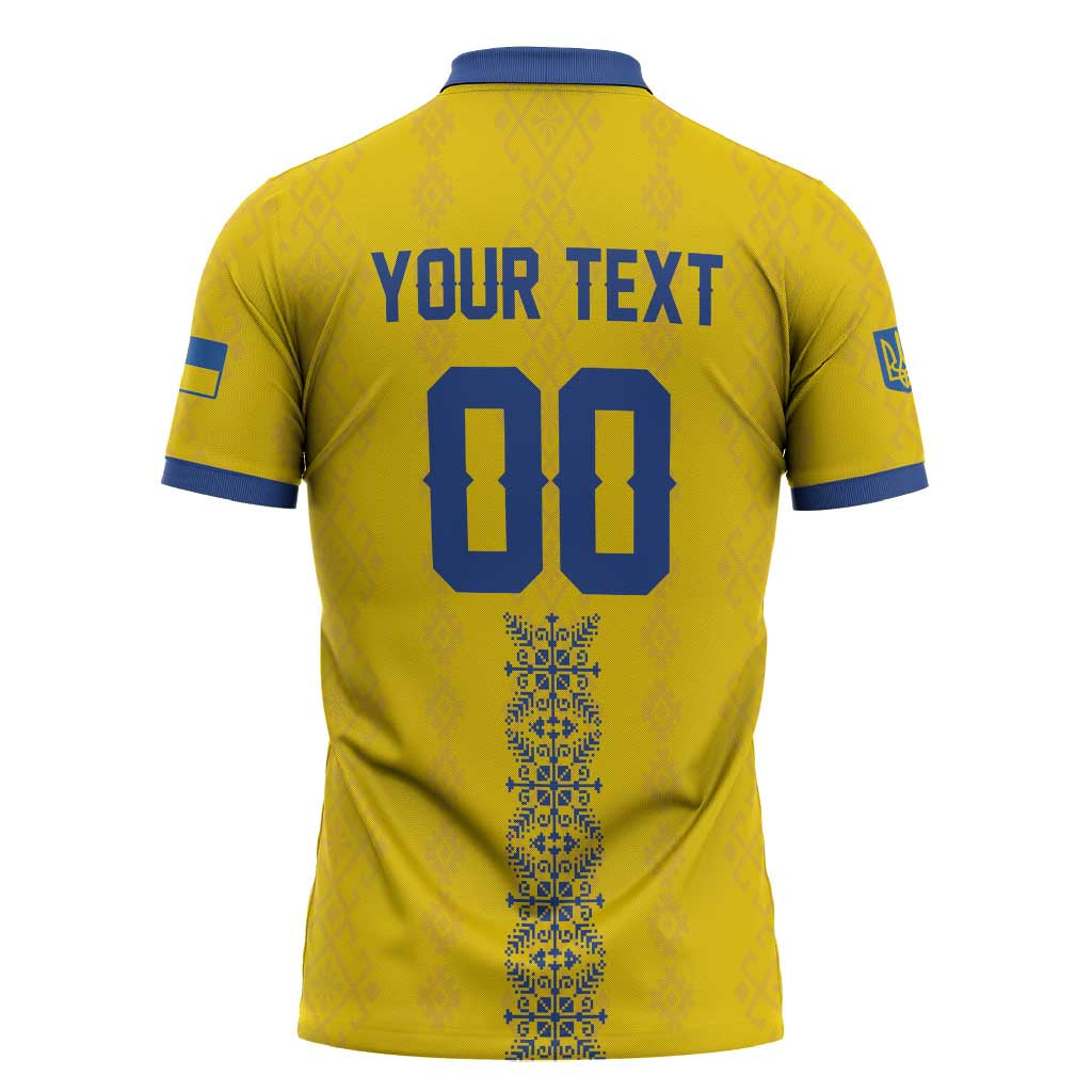 Custom Football 2026 Ukraine Zipper Polo Shirt Slava Ukraini
