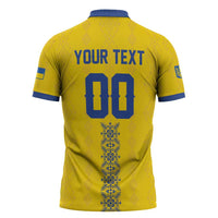 Custom Football 2026 Ukraine Zipper Polo Shirt Slava Ukraini