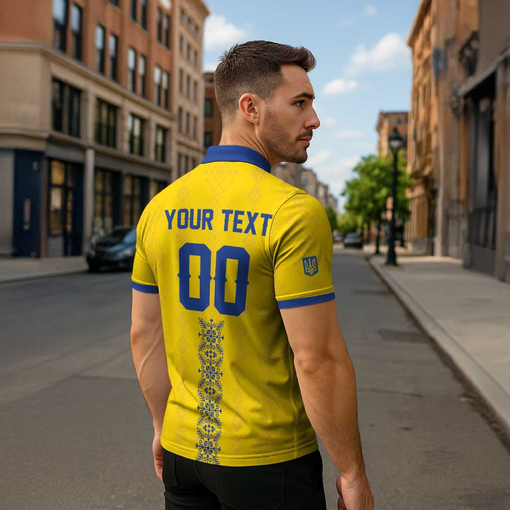 Custom Football 2026 Ukraine Zipper Polo Shirt Slava Ukraini