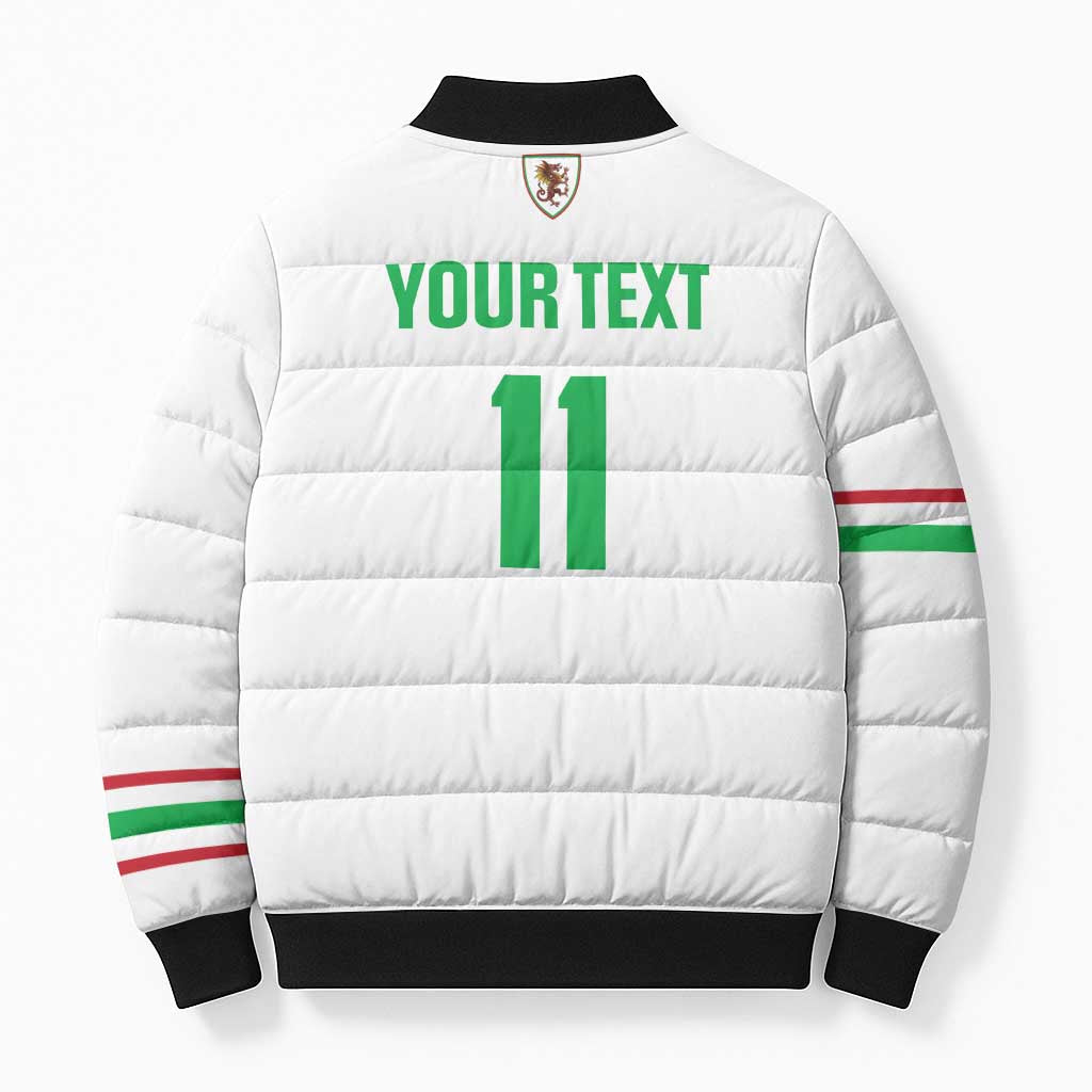 Custom Football 2026 Wales Dragon Bomber Puffer Jacket Cymru Gorau Chwarae Cyd Chwarae