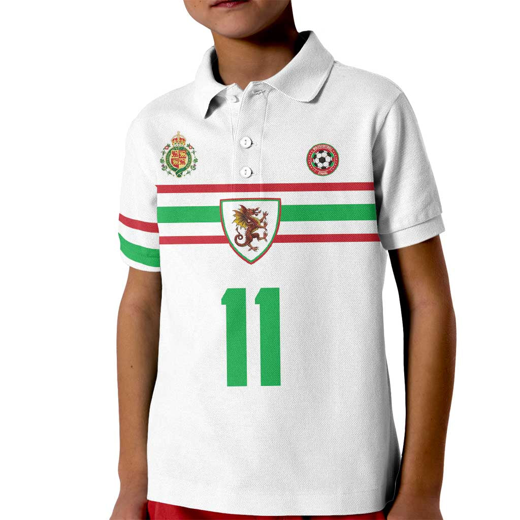 Custom Football 2026 Wales Dragon Kid Polo Shirt Cymru Gorau Chwarae Cyd Chwarae