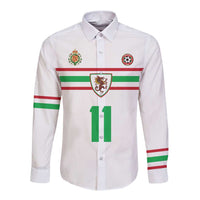 Custom Football 2026 Wales Dragon Long Sleeve Button Shirt Cymru Gorau Chwarae Cyd Chwarae