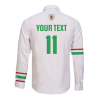 Custom Football 2026 Wales Dragon Long Sleeve Button Shirt Cymru Gorau Chwarae Cyd Chwarae