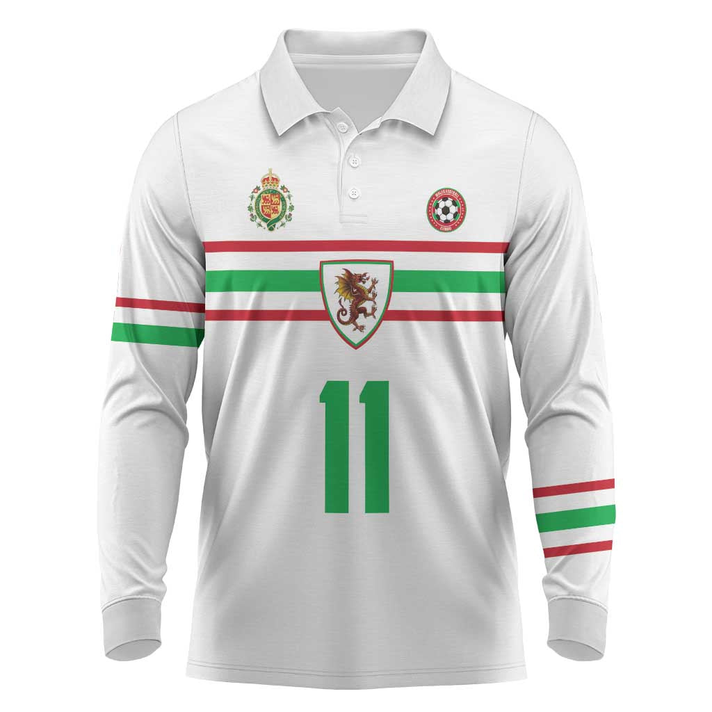 Custom Football 2026 Wales Dragon Long Sleeve Polo Shirt Cymru Gorau Chwarae Cyd Chwarae