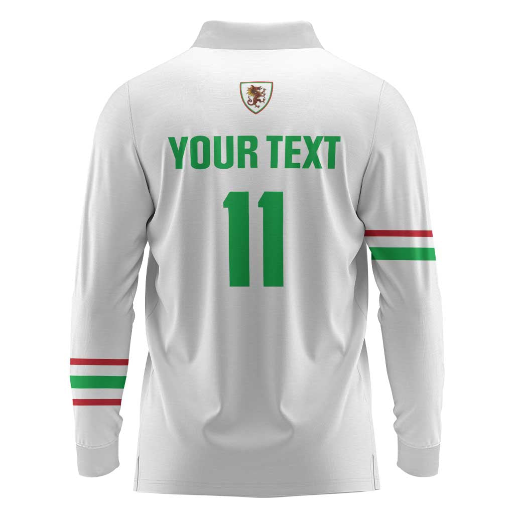 Custom Football 2026 Wales Dragon Long Sleeve Polo Shirt Cymru Gorau Chwarae Cyd Chwarae