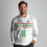 Custom Football 2026 Wales Dragon Long Sleeve Polo Shirt Cymru Gorau Chwarae Cyd Chwarae